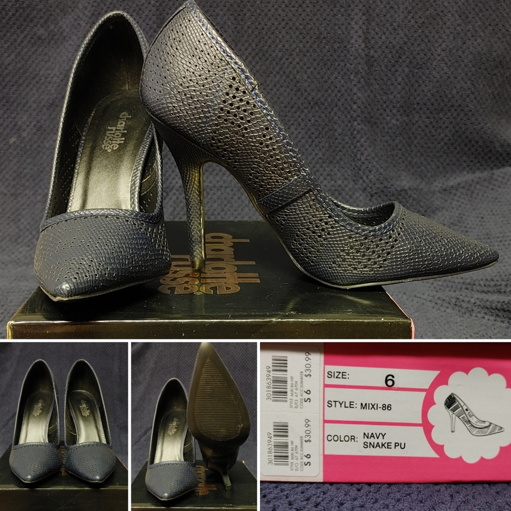 Navy Blue Pointed-Toe Heels